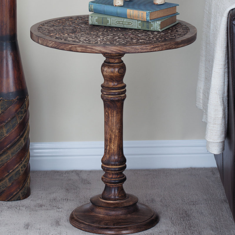 Dakota Fields Solid Wood Pedestal End Table Wayfair